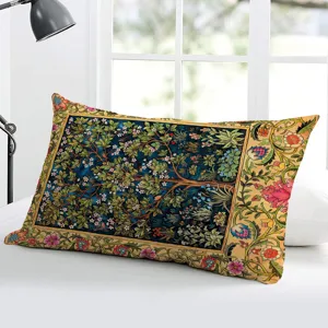Oreiller long en peluche style persan vintage, coussin de dossier de canapé décoratif.