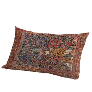 Oreiller long en peluche courte style persan vintage pour canapé de salon et chambre à coucher.