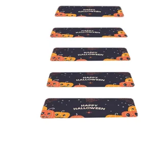 Halloween Treppenteppiche rutschfest Kürbis Spinnennetz Stufenmatten Set Heimdekor