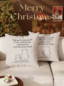 Kerst papa cadeaukussen hoes, witte decoratieve kussensloop voor bank en slaapkamer.