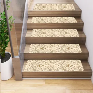 Bohemian stair treads non-slip carpet mats for indoor wooden steps home safety decor