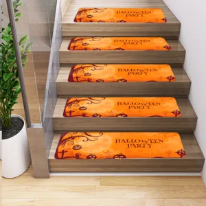 Halloween stair treads non-slip rug mat for home holiday decoration festival step cover 5pcs