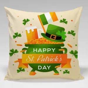 Fodera per cuscino decorativa di San Patrizio, federa festiva per festa irlandese.