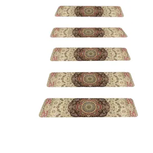 Alfombrillas de escalera estilo persa retro juego antideslizante para pasillo interior