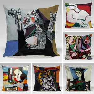 Housse de Coussin Impression Art Personnage Abstrait Moderne Minimaliste Polyester Housse de Coussin Décorative Pour Canapé Lit Salon