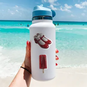 Waterproof aesthetic vinyl stickers for water bottles, laptops, phones, and journaling.