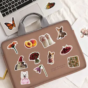 Cute cat and dog waterproof DIY decorative stickers for laptop water bottle and cup