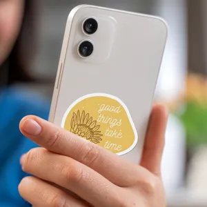 Adesivo per telefono impermeabile girasole motivazionale con citazione positiva DIY