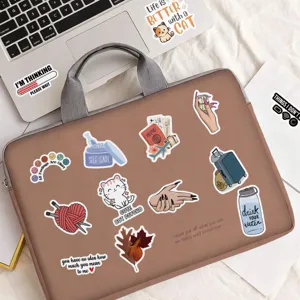 Set adesivi graffiti con frasi inglesi motivazionali impermeabili per laptop decoro