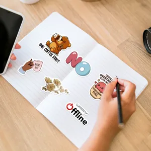 Set di adesivi impermeabili decorativi con frasi inglesi motivazionali per diari e tazze.