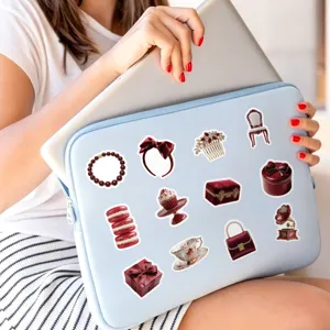 Red aesthetic decorative stickers waterproof cute scrapbooking stickers for phone and laptop
