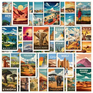 African Travel Landscape Waterproof Stickers PVC Decals For Water Bottle Phone Luggage Laptop Creative Art