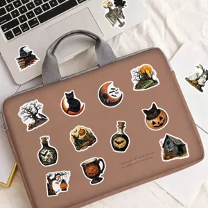 50pz adesivi halloween vintage impermeabile spaventoso decorazione per laptop borraccia