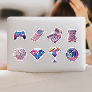 Adesivi graffiti rosa Y2K principessa, decalcomanie impermeabili per laptop e bottiglia.