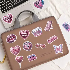 Y2K rosa principessa estetica graffiti adesivi impermeabile carino laptop bottiglia set
