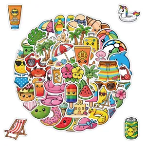 Summer Casual Graffiti Stickers Waterproof Cute Cartoon DIY Decorative Stickers For Water Bottle Laptop Scrapbook