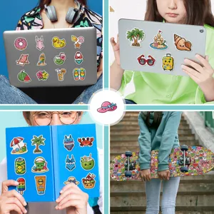 Summer waterproof cartoon graffiti stickers for laptop skateboard cute decorative decals