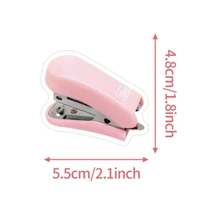 Cute pink mini stapler portable desktop stapling tool for office and school stationery