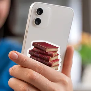 Waterproof vintage books decorative sticker for phone case, aesthetic retro sticker design.