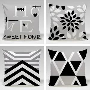 Funda de Almohada con Patrón Geométrico Moderno Funda de Cojín Cuadrada para Hogar Sala de Estar Sofá Dormitorio Funda Decorativa Sin Núcleo