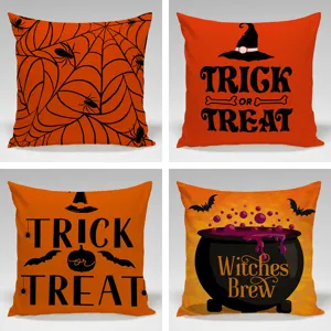 Federa per Cuscino Testa di Zucca di Halloween Stile Nordico Federa Quadrata Decorativa per Divano Letto Soggiorno