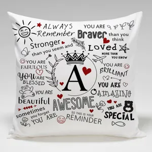Fundas de cojín con cita inspiradora y letras decorativas para decoración de sofá.