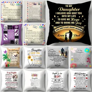 American Style Letter Print Peach Skin Velvet Cushion Cover Decorative Throw Pillow Case For Sofa Living Room Home Decor