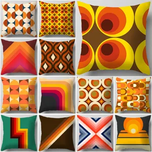 Moderne Geometrik Digital Printed Throw Pillow Cover Polyester Cushion Cover For Sofa Home Office Decor
