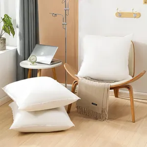 White pillow insert, soft cushion core for sofa and bed, high-elastic PP cotton filling.