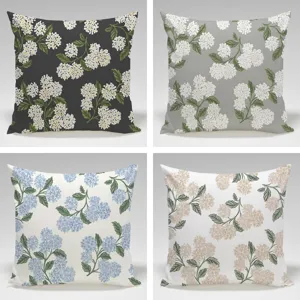 Nordisch Hortensie Blumen Kissenbezug Polyester Dekorative Quadratische Kissenhülle Für Wohnzimmer Sofa Heimtextilien