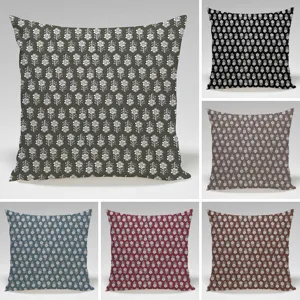 Gray Blue Floral Pillow Cover Modern Minimalist Decorative Square Cushion Case For Living Room Bedroom Home Sofa Decor