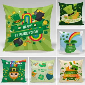 Fodera per Cuscino Decorativa di San Patrizio Trifoglio Irlandese Fodera in Poliestere