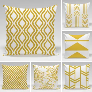 Moderno Minimalista Motivo Geometrico Federa Poliestere Velluto Pelle di Pesca Copricuscino Quadrato Decorazione Casa