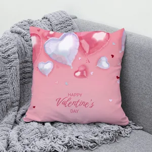 Housse de coussin rose Saint-Valentin cœur, taie d'oreiller décorative pour canapé.