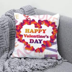 Housse de coussin cœur rouge Saint-Valentin, taie de coussin douce pour canapé et salon.