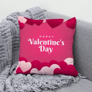 Housse de coussin rouge coeur Saint-Valentin taie d'oreiller canapé déco maison