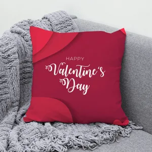 Housse de coussin rouge Saint-Valentin avec motif cœur pour canapé déco salon.