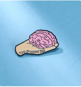 Funny brain hand enamel pin creative metal brooch badge for clothing accessories