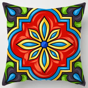Decorative throw pillow cover geometric ethnic style square sofa cushion cover for home