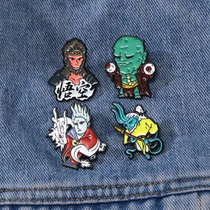 Schwarzes Mythos Wukong Emaillierte Anstecknadel Set Metall Gaming Abzeichen Rucksack Deko Brosche