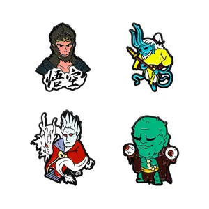 Black Myth Wukong Emaillierte Anstecknadeln Set Metall Gaming Rucksack Abzeichen Broschen