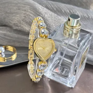Montre quartz femme zircon cœur populaire bracelet bijoux mode élégant style tendance chic
