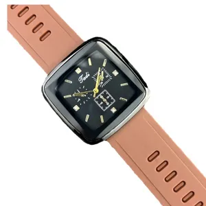 Stilvolle eckige Quarzarmbanduhr mit bequemem Silikonarmband für den täglichen Look
