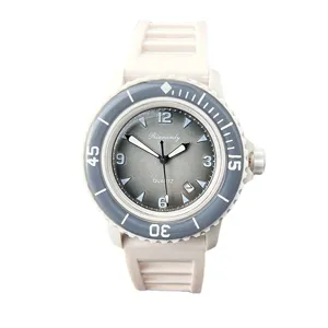 Modische Quarz-Silikonarmband-Freizeituhr für Damen und Herren mit grauem Zifferblatt