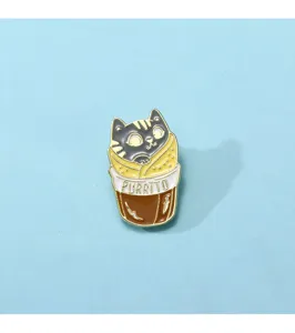 Cute cat enamel pin adorable kitty cartoon brooch badge clothing accessory fashion gift