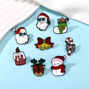 Weihnachtliche Strass Brosche Set niedliche Cartoon Legierung Emaille Pins fur Feiern