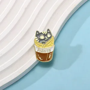 Cute cartoon cat enamel brooch alloy drip oil badge clothes bag decoration accessories gift