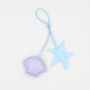 PU leather starfish seashell keychain cute bag pendant summer ocean beach charm accessory