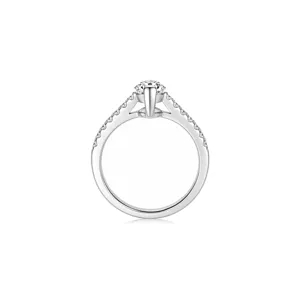 Exquise gedetailleerde weergave van de zilveren ring met schitterende stenen en stijl.