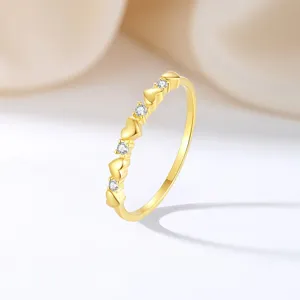 S925 sterling silver heart diamond stacking ring delicate minimalist jewelry for women daily wear